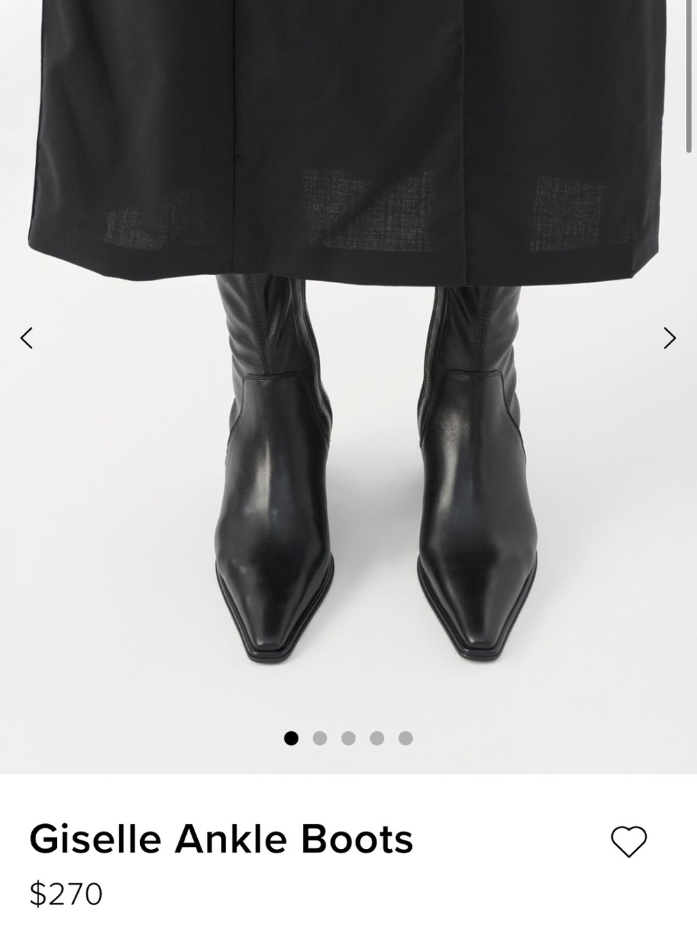 Giselle Pointed Toe Black Ankle Boots
